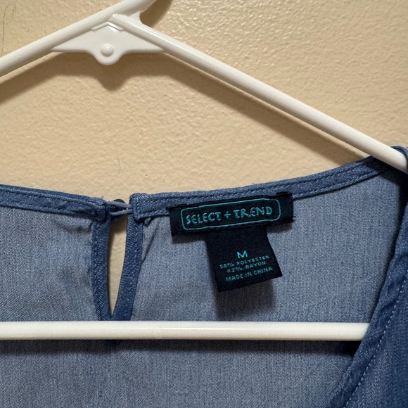 Select + Trend Denim Ruffle Top - Picture 2 of 5